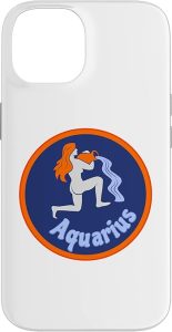 Aquarius Groovy Zodiac Water Bearer Case for iPhone 14 - Aquarius Phone Case for men