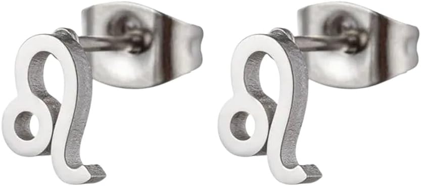 New 2026 12 Constellation Stud Earrings For Women Zodiac Sign Astrology Jewelry Leo Aries Scorpio Ear Cartilage Female Birthday Gift Fashion Accessories Creative - Aries Earrings for men