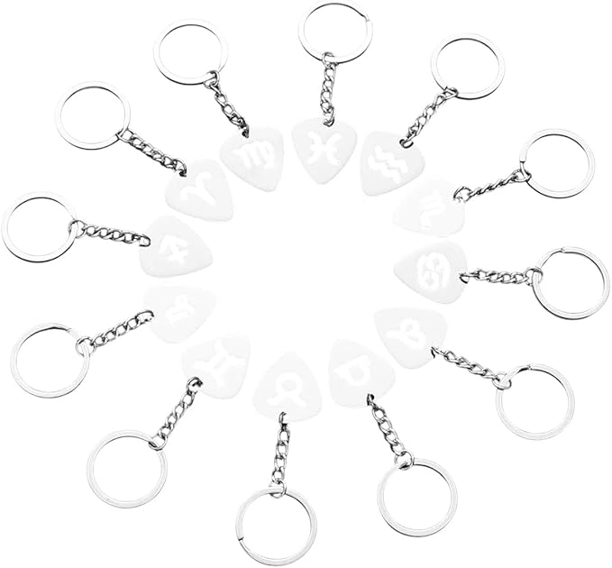 New 2026 Simple 12 Zodiac Sign Pendant Keychains Constellation Jewelry DIY Metal Stainless Steel Taurus Aries Scorpio Keyings Chaveiros Fashion Accessories Creative Gift - Aries Keychain for men