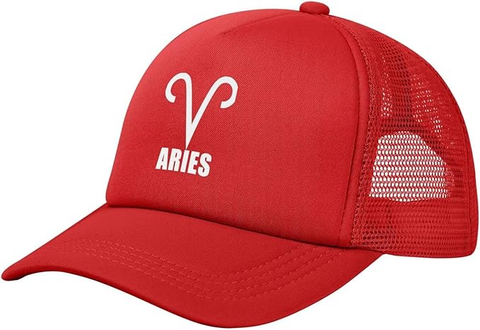 Aries Sign Baseball Cap Canvas Mesh-Back Cap - Aries Canvas for men