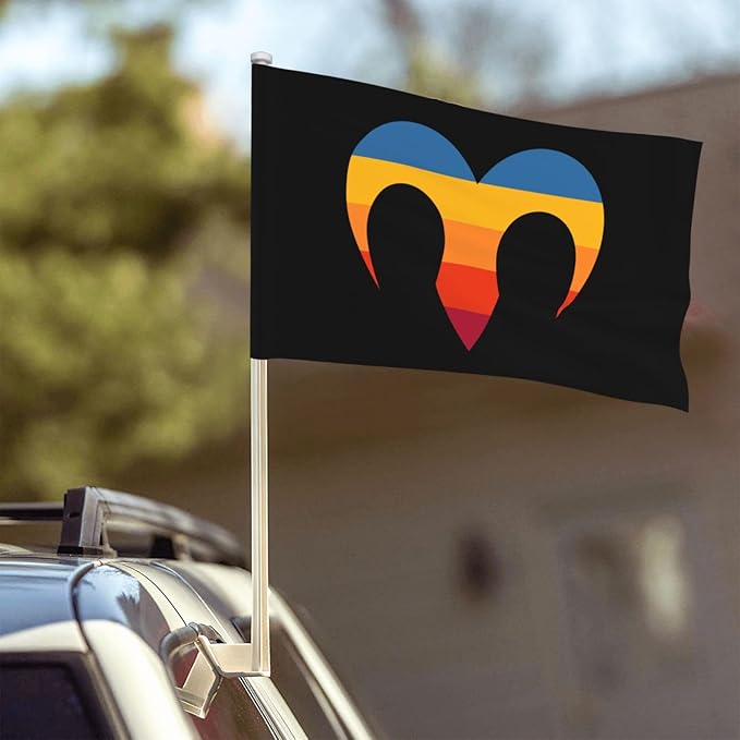 Double Side Zodiac Sign Aries Symbol Car Flag Window Clip 12 X 18 Inch UV Protection Outdoor Car Flags Decoration Banner - Aries Car Ornament for men