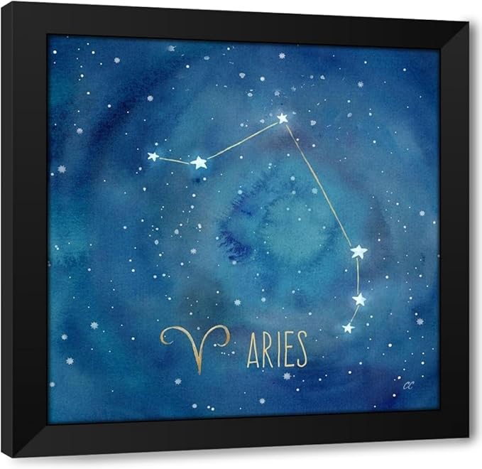 ArtDirect Star Sign Aries Custom Framed Art Print Giclee Print or Canvas Options with Various Sizes and Customization by Coulter, Cynthia - Aries Canvas for men