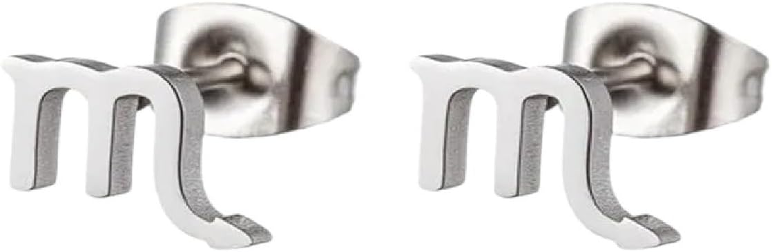 12 Constellation Stud Earrings For Women Zodiac Sign Astrology Jewelry Leo Aries Scorpio Ear Cartilage Stud Female Birthday Gift - Aries Earrings for men