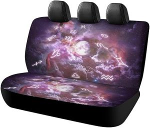Colorful Zodiac Signs and The Moon Car Seat Cover for Back Seat, Protects from Scratches, Non-Slip Cover Stay 120x59x76cm - Aquarius Car Seat Cover for men