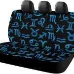 Blue Zodiac Horoskope Signs Car Seat Cover for Back Seat, Protects from Scratches, Non-Slip Cover Stay 120x59x76cm - Aquarius Car Seat Cover for men