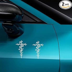 Cross & Floral Car Sticker Decal, Christian Vehicle Window Sticker, Vinyl Waterproof Automotive Bumper Decal, Religious Flower Sign Auto Decoration Accessories for Truck, SUV (2PCS) - Scorpio Sticker for men