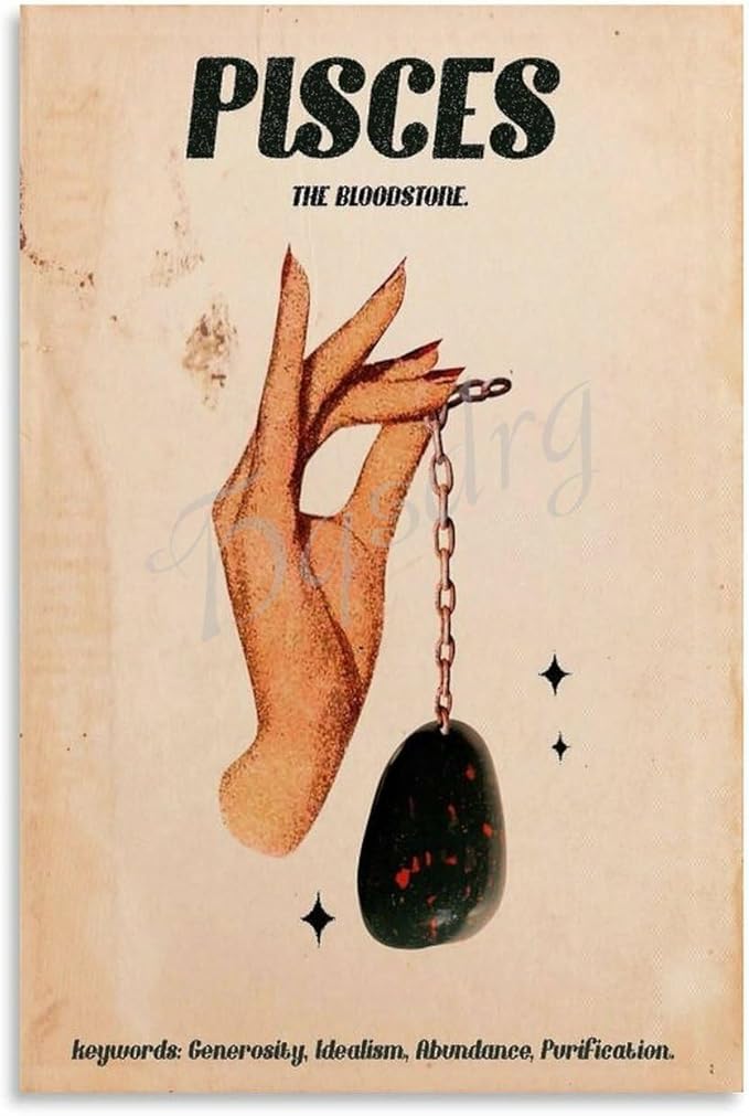 Vintage Aesthetic Zodiac Poster Pisces Posters Canvas for Bedroom Living Room Decor 12x18inch(30x45cm) Unframe-style - Pisces Canvas for men