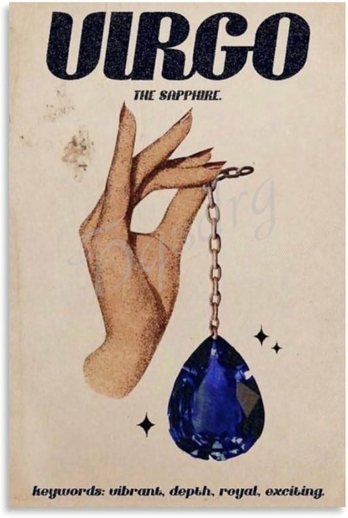 Vintage Aesthetic Zodiac Poster Virgo Posters Canvas Painting for Living Room Bedroom Decor 08x12inch(20x30cm) Unframe-style - Virgo Poster for men