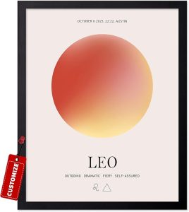 Poster Master Personalized Leo Print, Customized Zodiac Aura Poster and Canvas, Star Sign Art, Gift for Family, Loved Ones, Friends, Available in 8x10 to 30x40 - Leo Canvas for men