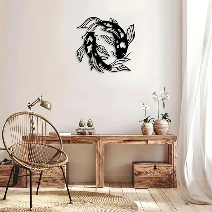 Metal Pisces Wall Decoration,Room Decoration,Bedroom Indoor Wall Decoration,Metal Wall Art, iron Décor, Crafts Wall Decor - Pisces Canvas for men