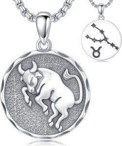 Zodiac Necklace 925 Sterling Silver Constellation Celestial Necklace Zodiac Sign Charm Horoscope Astrology Jewelry Birthday Gifts for Men Women Christmas - Taurus Products for men
