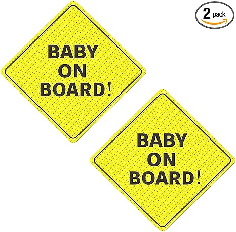 Essential Baby On Board Car Sticker Decal, See-Through Car Window Safety Warning Decal with Strong Adhesive, 5" × 5" Waterproof Eye-Catching Vinyl Bumper Signs for Vehicles (2PCS) - Aries Sticker for men