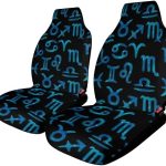 Blue Zodiac Horoskope Signs Waterproof Front Car Seat Cover,Washable Car Seat Protector from Sweat, Car Seat Covers for All Vehicles 2PCS - Aquarius Car Seat Cover for men