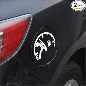 2PCS Funny Car Fuel Tank Cap Stickers, Waterproof Reflective Vehicle Vinyl High Gas Consumption Decal, Automotive Exterior Fuel Gage Empty Sign, Universal for SUV, Truck, RV (White) - Scorpio Sticker for men