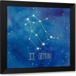 ArtDirect Star Sign Gemini Custom Framed Art Print Giclee Print or Canvas Options with Various Sizes and Customization by Coulter, Cynthia - Gemini Canvas for men