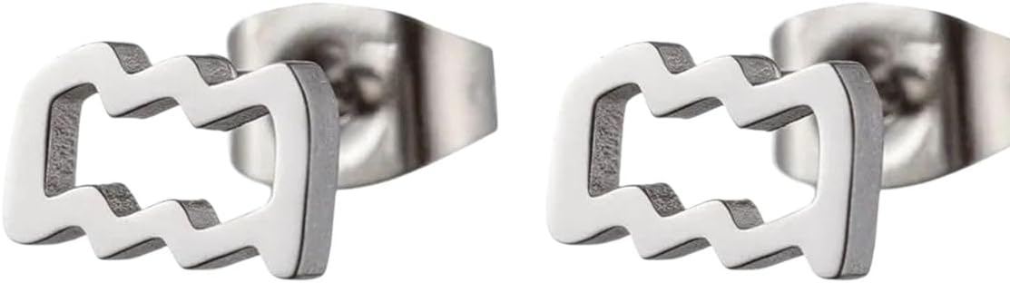 New 2026 12 Constellation Stud Earrings For Women Zodiac Sign Astrology Jewelry Leo Aries Scorpio Ear Cartilage Female Birthday Gift Fashion Accessories Creative - Aries Earrings for men