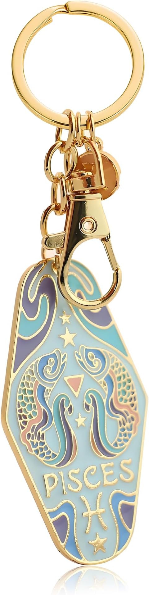 Gemini/Cancer/Leo/Virgo/Libra/Scorpio/Sagittarius/Capricorn Zodiac Sign Keychain Enamel Metal Accessories Gifts - Pisces Car Accessories for men