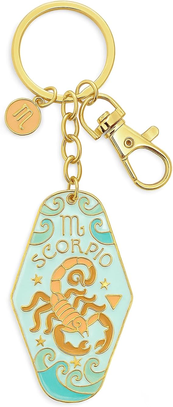 Gemini/Cancer/Leo/Virgo/Libra/Scorpio/Sagittarius/Capricorn Zodiac Sign Keychain Enamel Metal Accessories Gifts - Aries Keychain for men