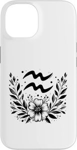 Aquarius The Water-Bearer - Floral Zodiac Graphic Case for iPhone 14 - Aquarius Phone Case for men