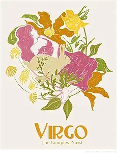 ArtDirect Jlr Virgo Unframed Art Print Giclee Poster by Rome, Jenny Liz - Ready for Framing with Customization Sizes 8x10, 11x14, 16x20, 24x30, 36x45, and 48x60 Inches - Virgo Poster for men
