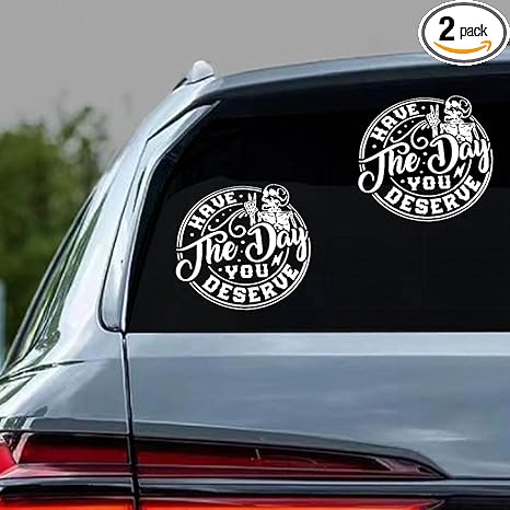 Have The Day You Deserve Sticker Decal, Funny Skeleton Sticker for Cars, Waterproof Vinyl Peace Sign Decal, Humorous Auto Exterior Decoration Stickers for Car Window, Bumper, Laptop (2PCS) - Scorpio Sticker for men