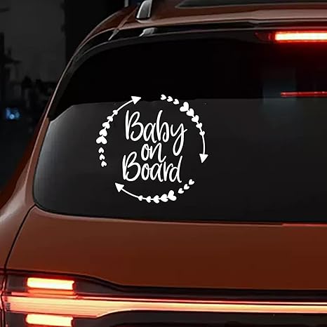 Baby on Board Signs for Car, Cute Vinyl Car Sticker, 5.5 x 5.5 inches Safety Warning Signs, Waterproof and UV-Resistant Baby on Board Sticker, Auto Decor Accessories (White) - Scorpio Sticker for men