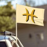 Double Side Zodiac Sign Pisces Symbol Car Flag Window Clip 12 X 18 Inch UV Protection Outdoor Car Flags Decoration Banner - Pisces Car Accessories for men