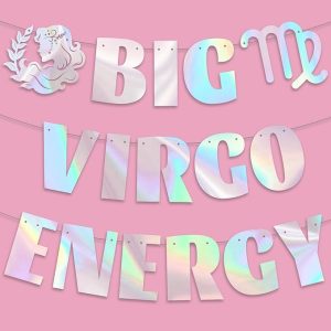 Big Virgo Energy Banner, August/September Birthday Party Decorations, 12 Constellation Zodiac Virgo Birthday Party Decorations, Astrology Bday Party Supplies - Virgo Poster for men