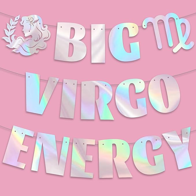 Big Virgo Energy Banner, August/September Birthday Party Decorations, 12 Constellation Zodiac Virgo Birthday Party Decorations, Astrology Bday Party Supplies - Virgo Poster for men