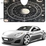 Astrology Chart Windshield Sun Shade Foldable Windshield Cover Blocks UV Rays Car Interior Accessories - Aries Car Ornament for men