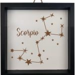 Framed Wood Sign Wall Art Home Desk Decor Gift Scorpio Star Zodiac Horoscope Constellation (Black Frame) - Scorpio Canvas for men