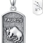 Zodiac Necklace 925 Sterling Silver Constellation Necklace Zodiac Sign Necklaces Horoscope Jewelry Christmas Birthday Astrology Gifts for Men Women Unisex - Taurus for men