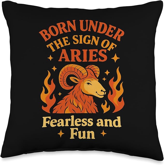 Aries Sign Of Zodiac Cute For Kids Throw Pillow - Aries Pillow for men