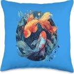 Modern Pisces Swirl Dreamy Zodiac Stars Flowing Water Art Throw Pillow - Pisces Pillow for men