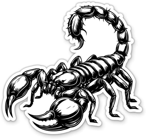 Scorpion Sticker - 5" Laptop Sticker - Waterproof Vinyl for Car, Phone, Water Bottle - Scary Scorpio Decal - Scorpio Sticker for men
