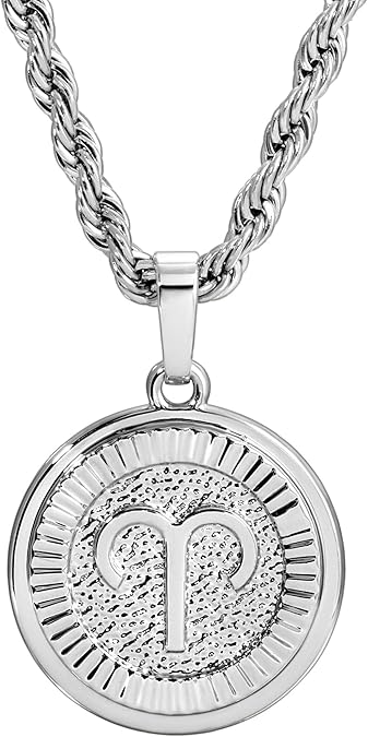 Silver Zodiac Necklace & Pendant - Silver Necklace for Women & Men, Tarnish & Water Resistant, Birthday Gifts for Women & Men - Aries Necklace for men