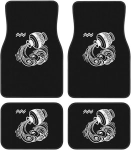 Zodiac Sign Aquarius Floor Mats for Cars, All-Weather Car Mats, Fit Automotive Floor Mats for Cars Trucks SUV, Universal Floor Liner Car Accessories - Virgo Car Floor Mat for men