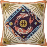 12 Zodiac Signs Throw Pillow Cover Soft and Comfortable for Couch Bed Car Home Decor Square Zodiac Pillow Case Pisces 16"x16" - Pisces Home Decor for men