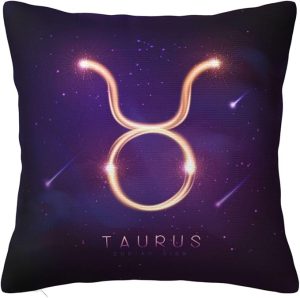 12 Zodiac Signs Throw Pillow Cover Soft and Comfortable for Couch Bed Car Home Decor Square Zodiac Pillow Case Taurus 18"x18" - Taurus Pillow for men