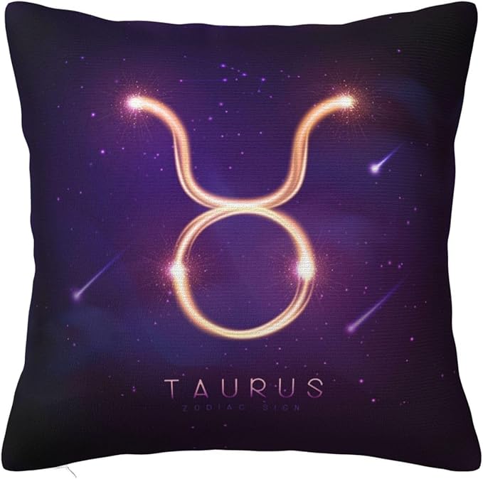 12 Zodiac Signs Throw Pillow Cover Soft and Comfortable for Couch Bed Car Home Decor Square Zodiac Pillow Case Taurus 18"x18" - Taurus Pillow for men