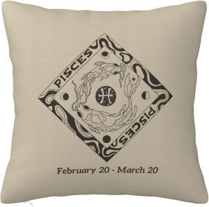 12 Zodiac Signs Throw Pillow Cover Soft and Comfortable for Couch Bed Car Home Decor Square Zodiac Pillow Case Pisces 18"x18" - Pisces Home Decor for men