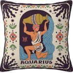 12 Zodiac Signs Throw Pillow Cover Soft and Comfortable for Couch Bed Car Home Decor Square Zodiac Pillow Case Aquarius 16"x16" - Aquarius Pillow for men
