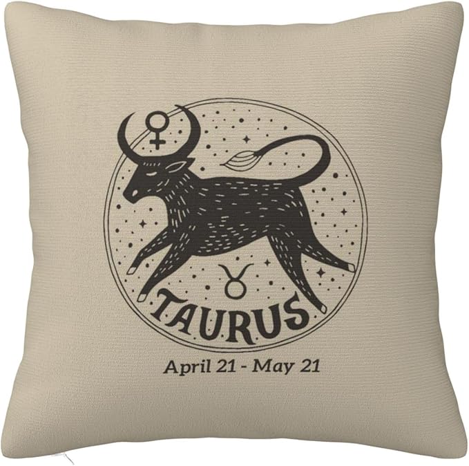 12 Zodiac Signs Throw Pillow Cover Soft and Comfortable for Couch Bed Car Home Decor Square Zodiac Pillow Case Taurus 20"x20" - Taurus Pillow for men