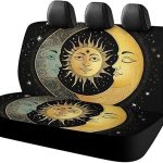 Car Seat Cover for Back Seat, Auto Rear Bench Covers, Sun Crescent Moon Stars Astrology Tarot Cards Bench Seats Protector Car Interior Decor Universal Fit - Aquarius Car Seat Cover for men