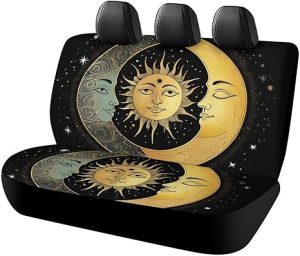 Car Seat Cover for Back Seat, Auto Rear Bench Covers, Sun Crescent Moon Stars Astrology Tarot Cards Bench Seats Protector Car Interior Decor Universal Fit - Aquarius Car Seat Cover for men