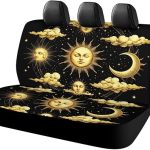 Car Rear Seat Covers Scratch Proof Universal Vehicles Rear Bench Cover Sun Crescent Moon Stars Astrology Tarot Cards Auto Back Seat Protector Car Interior Decor - Aquarius Car Seat Cover for men