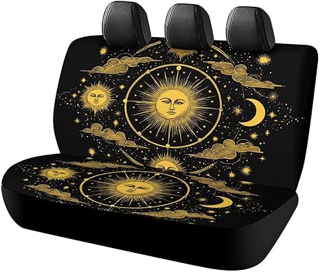 Car Seat Covers for Back Seats, Universal Auto Rear Bench Cover Sun Crescent Moon Stars Astrology Tarot Cards Backseat Protector Car Accessories Decor - Aquarius Car Seat Cover for men