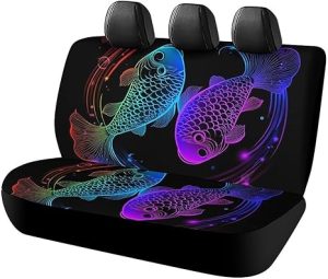 Auto Back Seat Covers, Constellation Zodiac Sign Pisces Vehicles Rear Bench Cover Universal Fit Car Back Seat Protector for Trucks - Aquarius Car Seat Cover for men