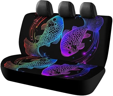 Auto Back Seat Covers, Constellation Zodiac Sign Pisces Vehicles Rear Bench Cover Universal Fit Car Back Seat Protector for Trucks - Aquarius Car Seat Cover for men