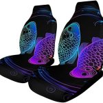 Car Front Seat Covers Set of 2, Constellation Zodiac Sign Pisces Dust Proof Auto Seat Cover Universal Vehicles Bucket Seats Protector for Most Cars - Pisces for men